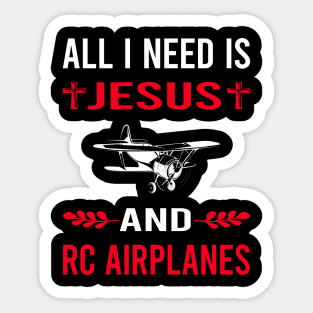 I Need Jesus And RC Airplane Airplanes Plane Planes Sticker